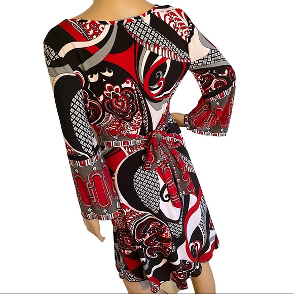 MISS BISOU | RED & BLACK DRESS SZ M - Picture 6 of 16